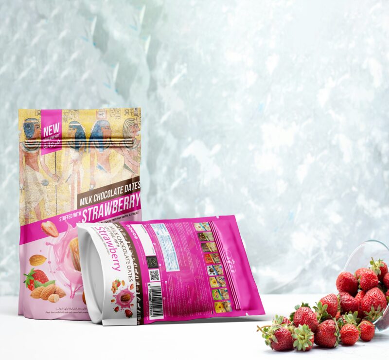 Strawberry Chocolate Dates with Crunchy Almond, Net Weight: 250g | 12 Pieces Per Box - Image 3