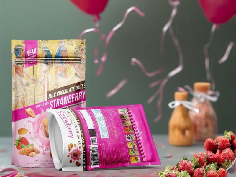 Strawberry Chocolate Dates with Crunchy Almond, Net Weight: 250g | 12 Pieces Per Box - Image 4
