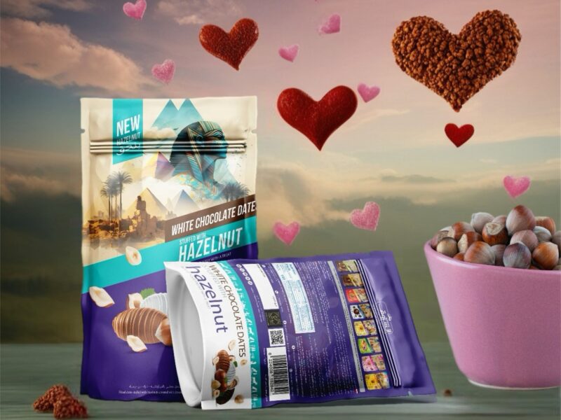 Date with Hazelnut Mix Chocolate, Net Weight: 250g | 12 Pieces Per Box - Image 3