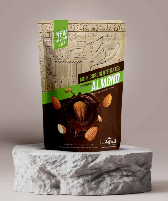Dates With Almond Milk Chocolate, Net Weight: 250g | 12 Pieces Per Box