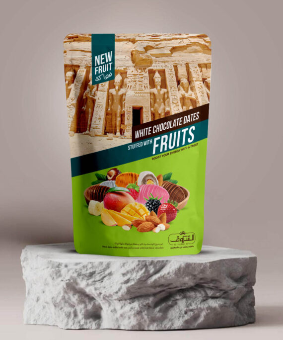 Mixed Fruit White Chocolate Dates with Almonds, Net Weight: 250g | 12 Pieces Per Box