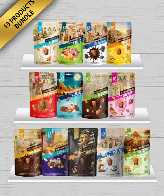13 Products Bundle Chocolate Dates (white and dark) Net Weight: 250g | 12 Pieces Per Box