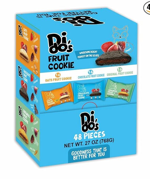 Dido's Soft Baked Fruit Filled Cookies Bulk Pack – 48 Individually Wrapped Cookies Case of 6.