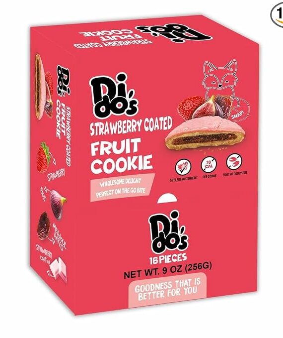 Dido's Soft Baked Fruit Filled Cookies 16 Individually Wrapped Snack Cookies Case of 12.