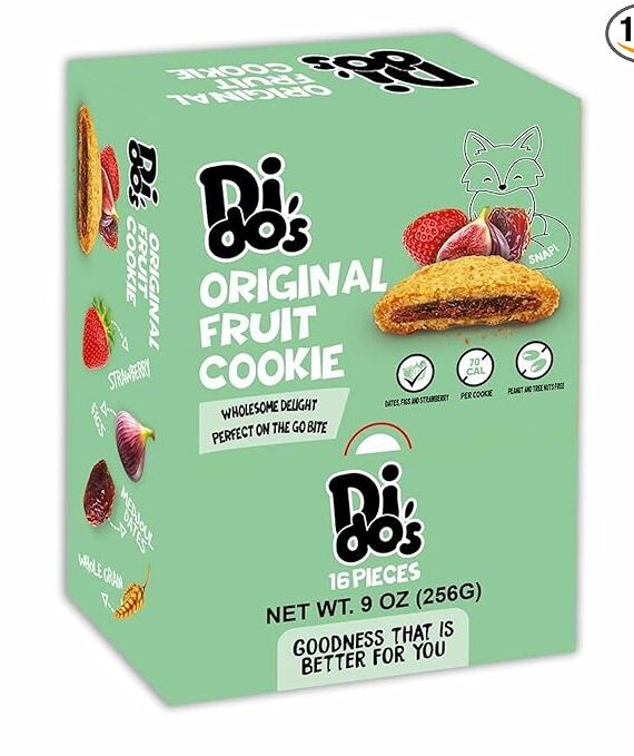 Dido's Soft Baked Fruit Filled Cookies 16 Individually Wrapped Snack Cookies Case of 12.