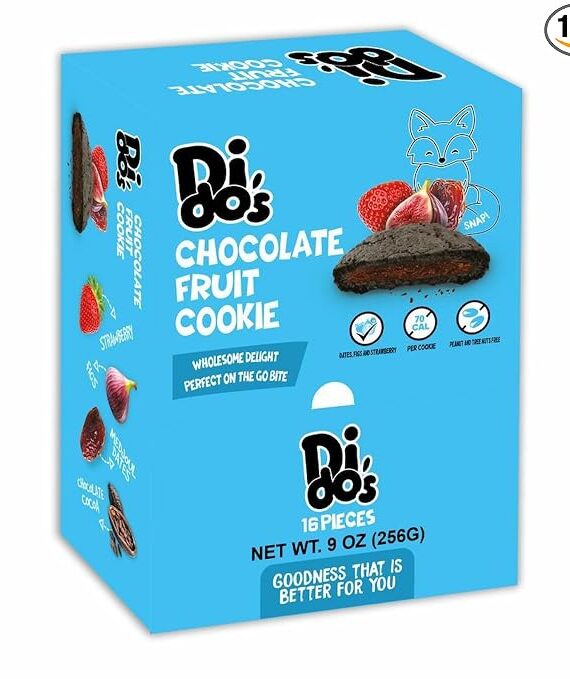 Dido's Soft Baked Fruit Filled Cookies 16 Individually Wrapped Snack Cookies Case of 12.