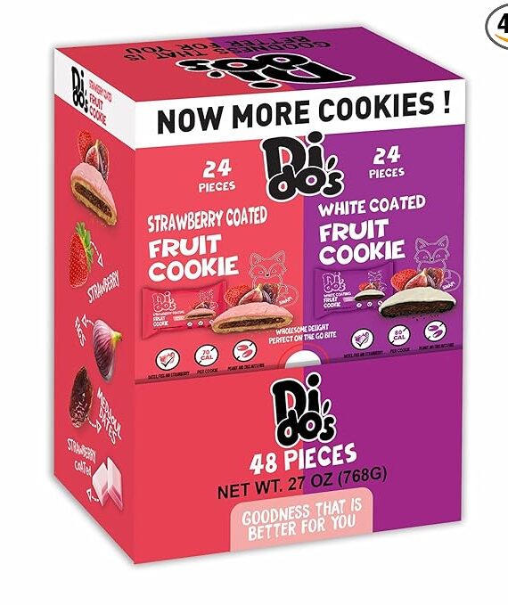 Dido's Soft Baked Fruit Filled Cookies Bulk Pack – 48 Individually Wrapped Cookies case of 6
