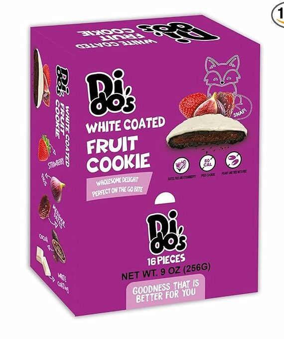 Dido's Soft Baked Fruit Filled Cookies 16 Individually Wrapped Snack Cookies Case of 12.